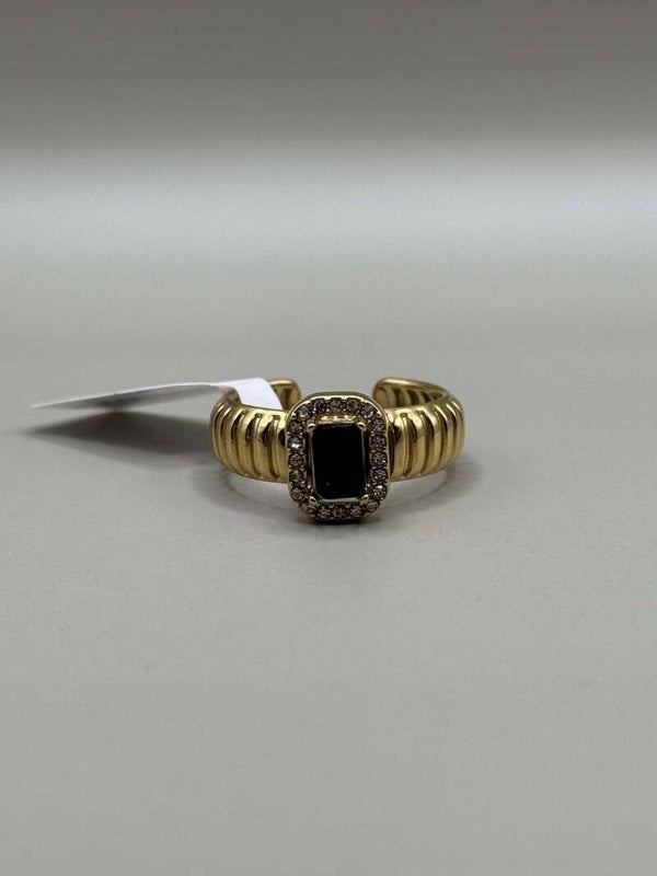 Ribbel ring Zwart/Goud