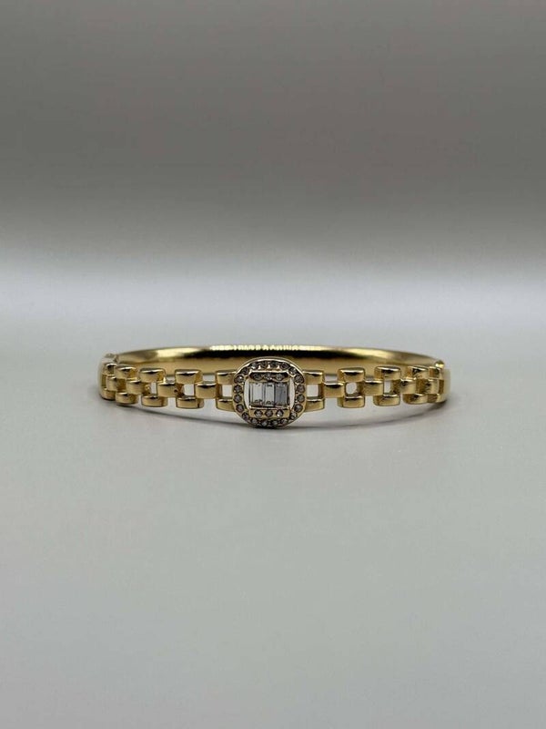 Schakel Bangle Strass/Goud