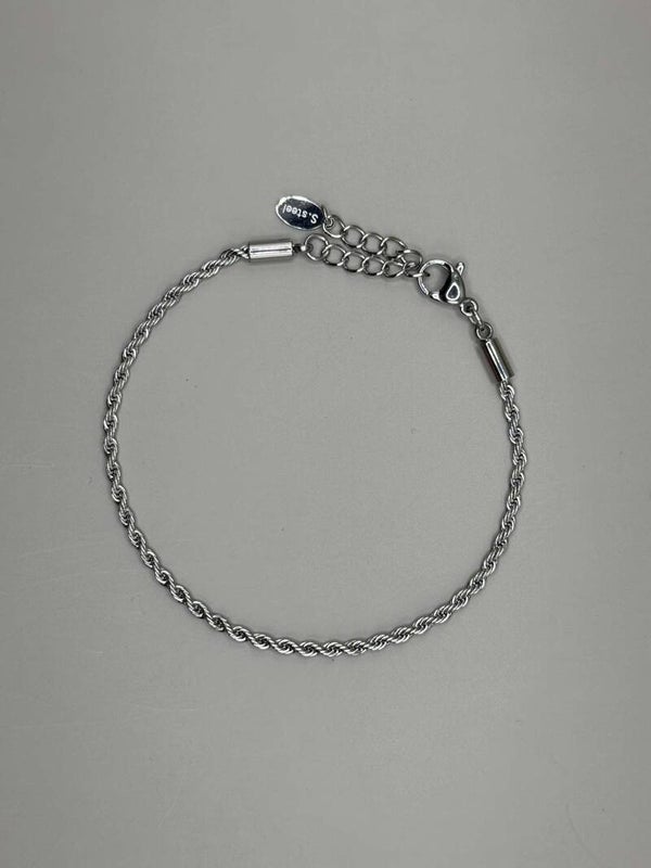 Gedraaide Schakel Armband Klein Zilver