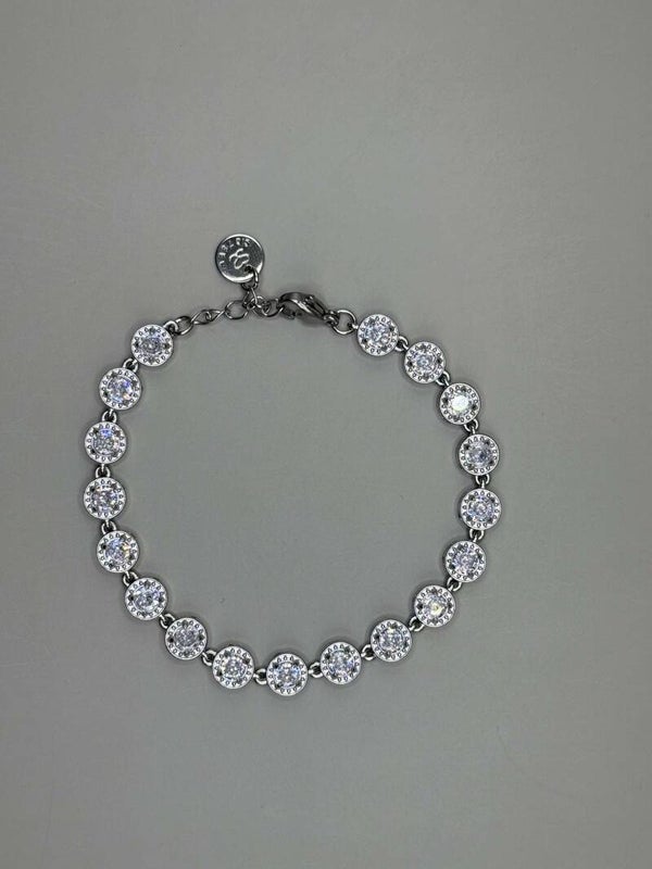 Strass Armband Rond Zilver