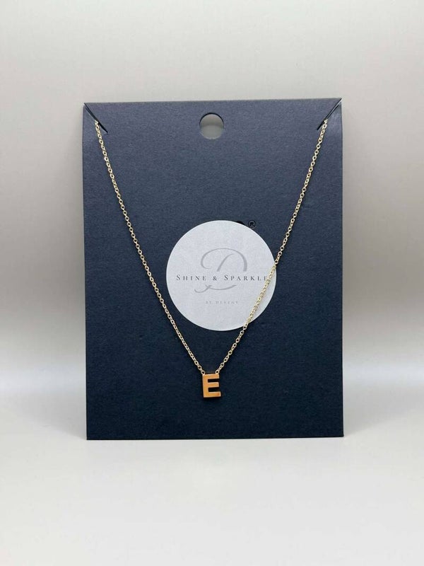 Letter E Ketting Goud