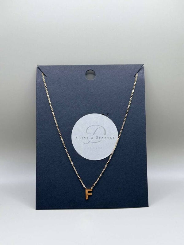 Letter F Ketting Goud