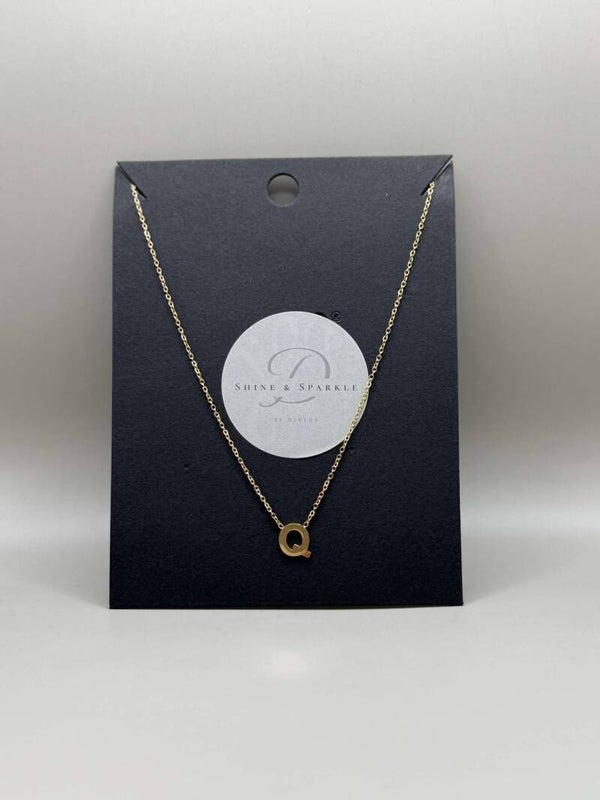 Letter Q Ketting Goud