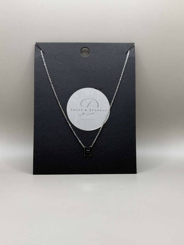 Letter H Ketting Zilver