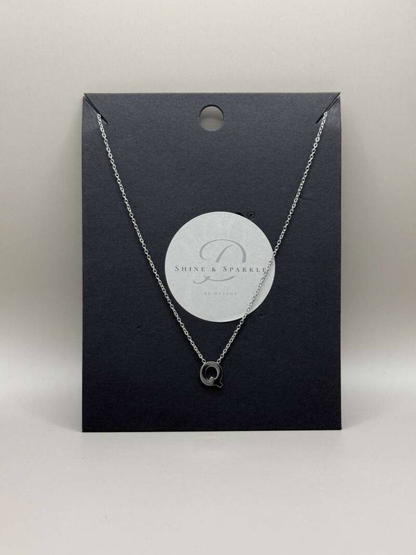 Letter Q Ketting Zilver