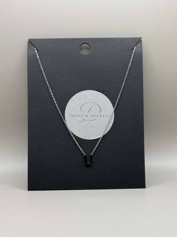 Letter U Ketting Zilver