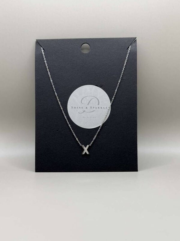 Letter X Ketting Zilver