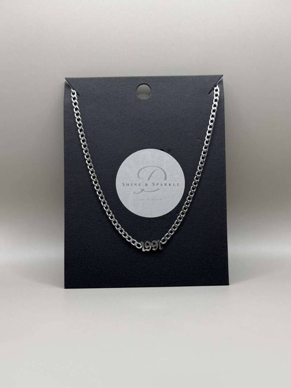 JaarGetal 1991 Ketting Zilver