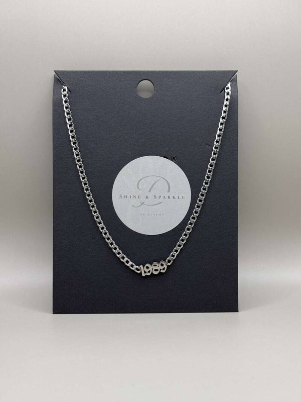 JaarGetal 1989 Ketting Zilver