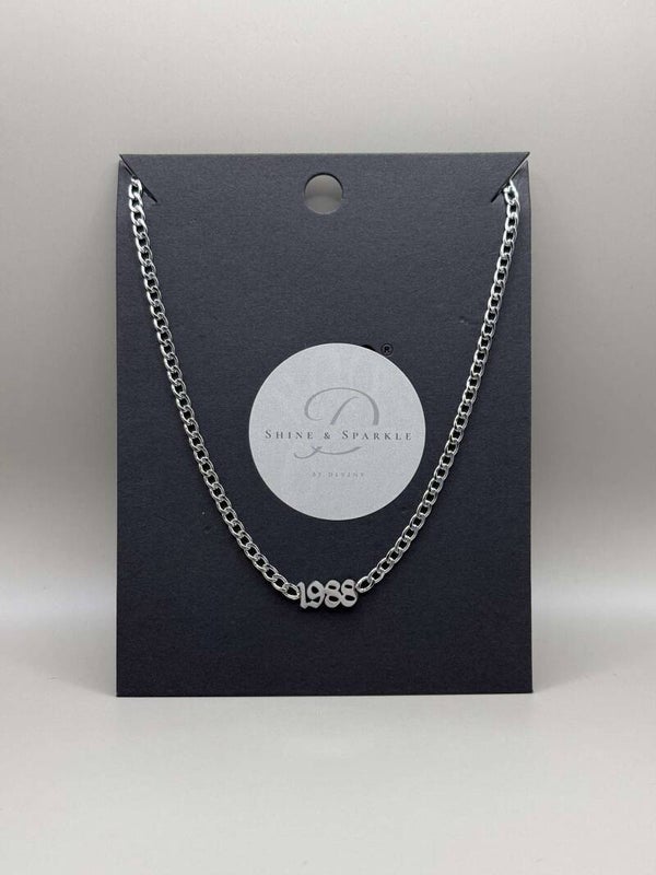 JaarGetal 1988 Ketting Zilver