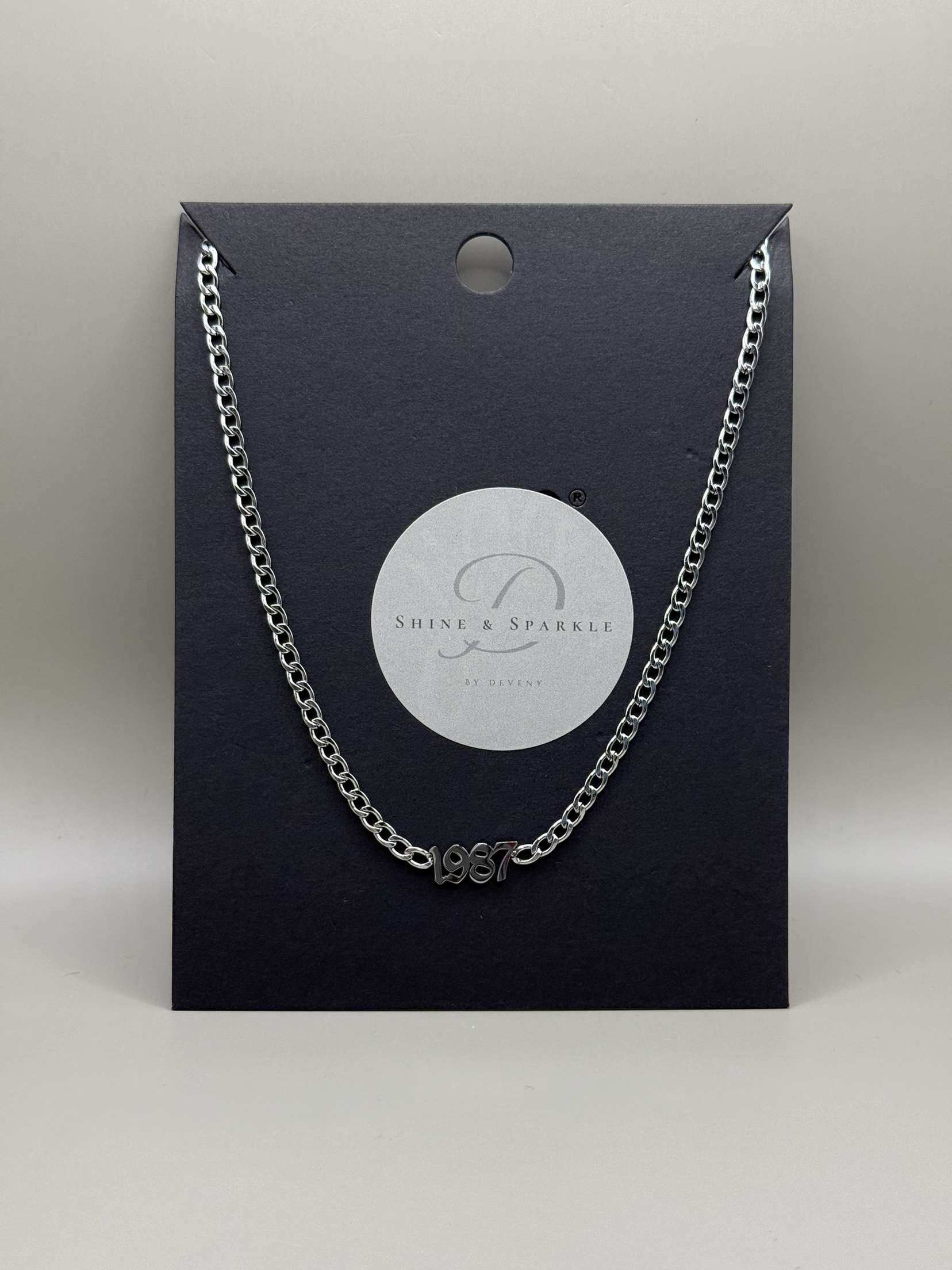 JaarGetal 1987 Ketting Zilver