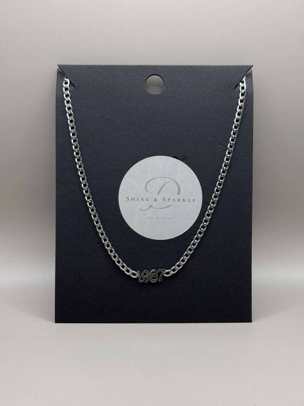 JaarGetal 1987 Ketting Zilver