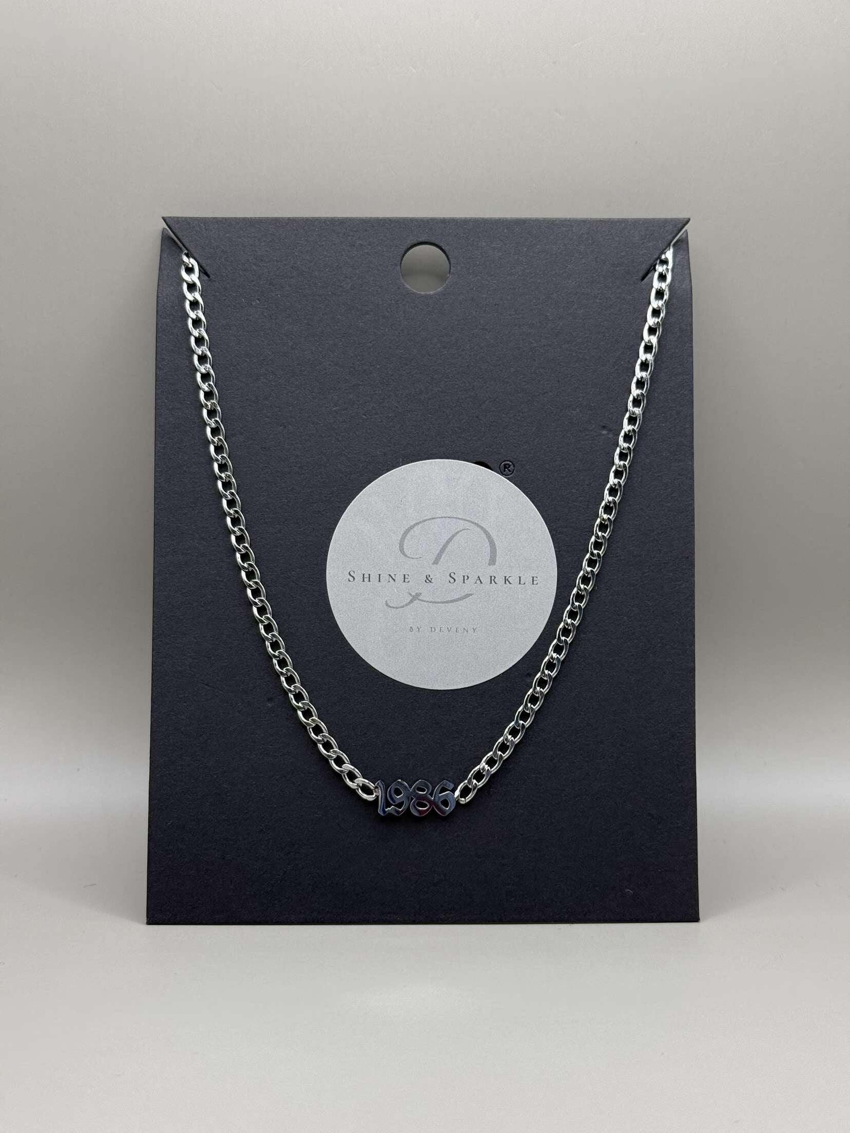 JaarGetal 1986 Ketting Zilver