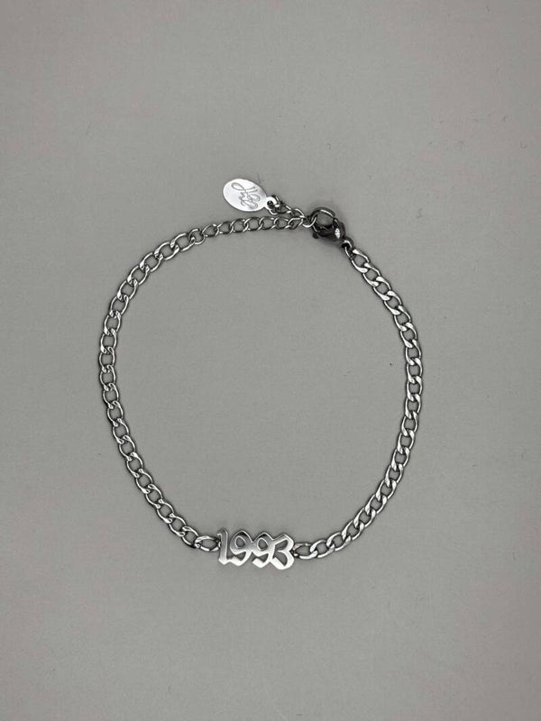 JaarGetal 1993 Armband Zilver