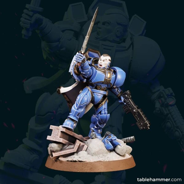 Human Space Corps - Commander / 3D Miniatur für Wargaming und Tabletop, Sci-Fi, Grimdark, Space Opera, One Page Rules