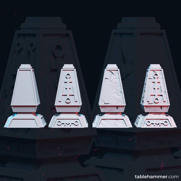 Necroyd Tomb Lords - Obelisks / 3D Miniaturen für Wargaming und Tabletop, Sci-Fi, Grimdark, Space Opera, One Page Rules