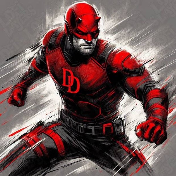 Marvel Comics - Daredevil / 3D gemaltes Bild, 3D gedrucktes Gemälde