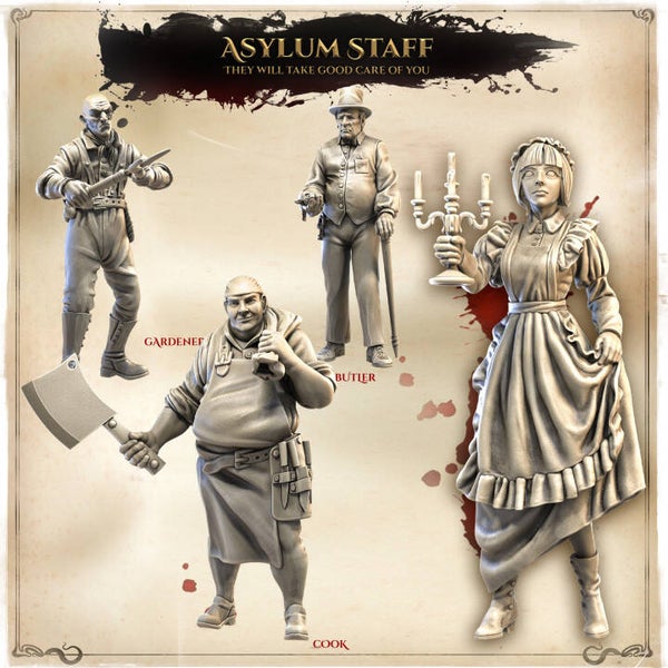 Wicked Hills DnD 5e Campaign -  Asylum Staff / 3D Miniaturen für Wargaming und Tabletop, DnD, Fantasy, Cthulhu
