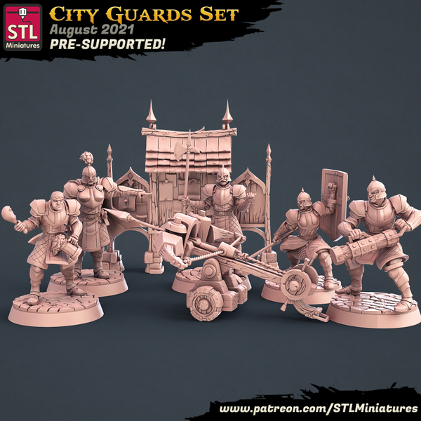 STL Miniatures - Stadtwache Set / 3D Miniaturen, Wargaming, Tabletop, Fantasy