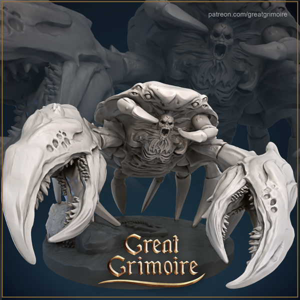 Great Grimoire - Pirates of Grim Waters - Monster Krabbe / 3D gedruckte Miniatur für Wargaming, Tabletop und RPG