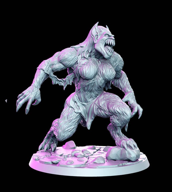Female Werebeast / 3D gedruckte Miniatur für The Witcher Board Game und RPG