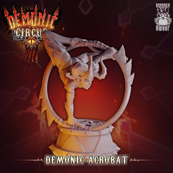 Demonic Circus - Acrobat / 3D Miniatur für Wargaming und Tabletop, DnD, Fantasy