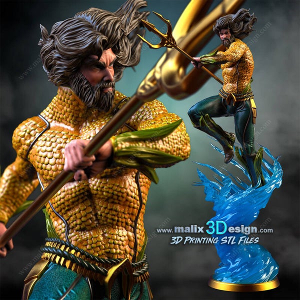 Aquaman - FanArt Sammelfigur Maßstab 1:10 / 3D Miniatur für Sammler, Vitrine, Fans