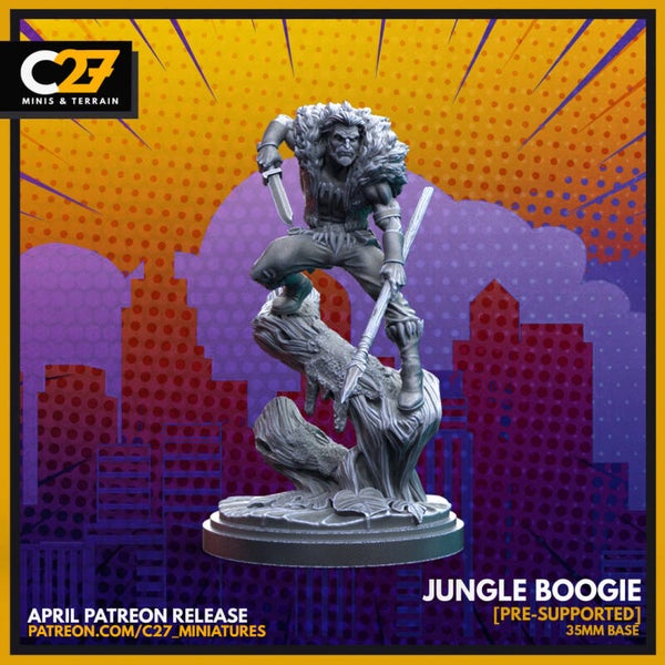 Jungle Boogie aka Kraven the Hunter / 3D Miniatur für Wargaming und Tabletop, Marvel Crisis Protocol