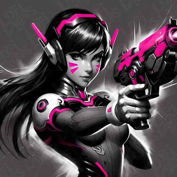 Overwatch - D. Va / 3D gemaltes Bild, 3D gedrucktes Gemälde