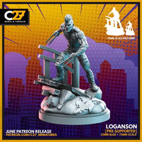 Loganson aka Daken / 3D Miniatur für Wargaming und Tabletop, Marvel Crisis Protocol