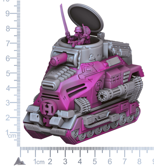 Herrschafts-Soldaten - Der Panzer / 3D Miniatur für Wargaming und Tabletop, Sci-Fi, Grimdark, Pin Up