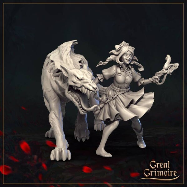 Schleier der smaragdgrünen Träume - Dorothy & Toto / 3D Miniaturen für Wargaming und Tabletop, DnD, Fantasy, Wizard of Oz