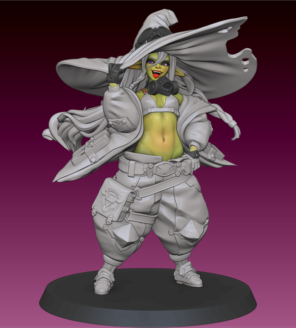 Gaz-Minis - Nimue the Goblin Witch / 3D Miniatur für Wargaming und Tabletop, DnD, Fantasy, Sci-Fi