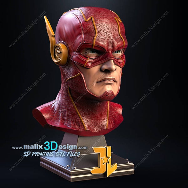Flash Büste - FanArt, Sammelfigur / 3D Miniatur für Sammler, Vitrine, Fans