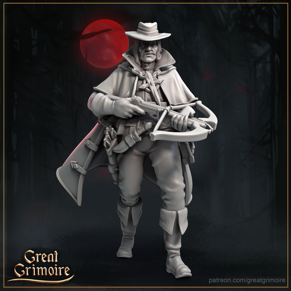 Blutmond - Jonathan Everett der Blut Sucher / 3D Miniatur für Wargaming und Tabletop, DnD, Fantasy