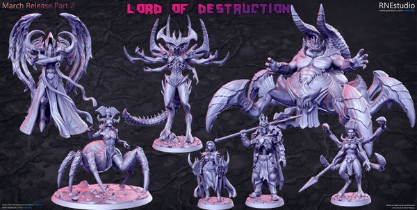 RN EStudio Herr der Zerstörung - 3D Miniaturen für Wargaming und Tabletop, DnD, Fantasy, RPG