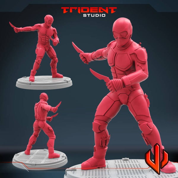 Black aka Noir / 3D Miniatur für Wargaming und Tabletop, Zombicide, The Boys