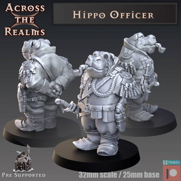 Söldner des Multiversums - Hippo Offizier & Femme Fatale / 3D Miniaturen für Wargaming und Tabletop, DnD, Fantasy, Sci-Fi, Grimdark