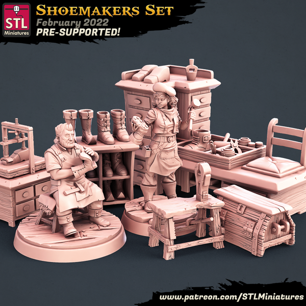 STL Miniatures - Schuhmacher Set / 3D Miniaturen, Wargaming, Tabletop, Fantasy