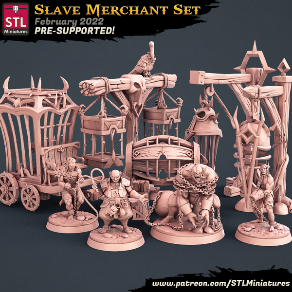 STL Miniatures - Sklavenhändler Set / 3D Miniaturen, Wargaming, Tabletop, Fantasy
