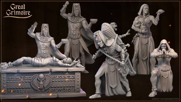 Der Weg ins Jenseits - Hohepriester Ägyptens / 3D Miniaturen für Wargaming und Tabletop, DnD, Fantasy