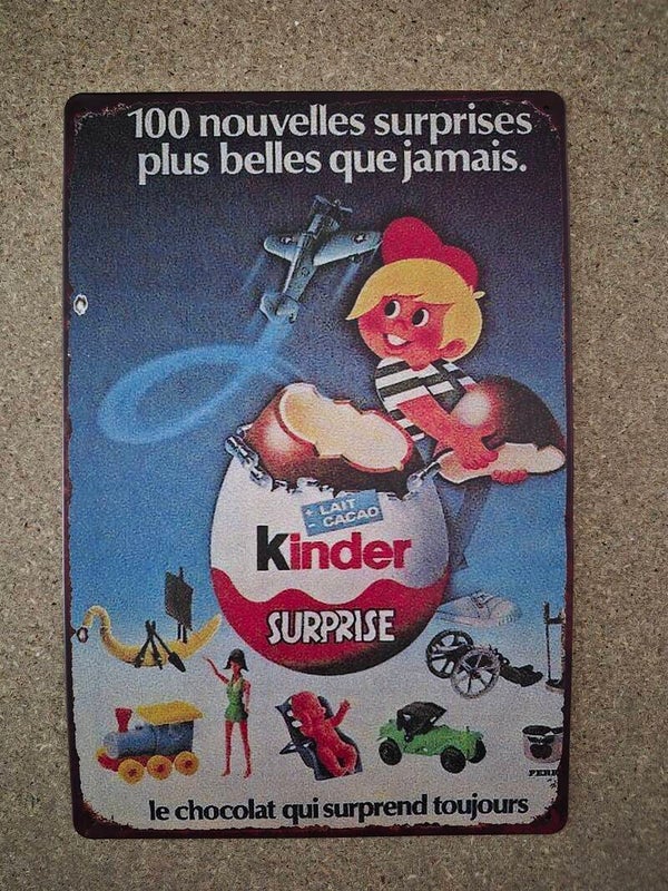 Plaque aluminium Kinder surprise