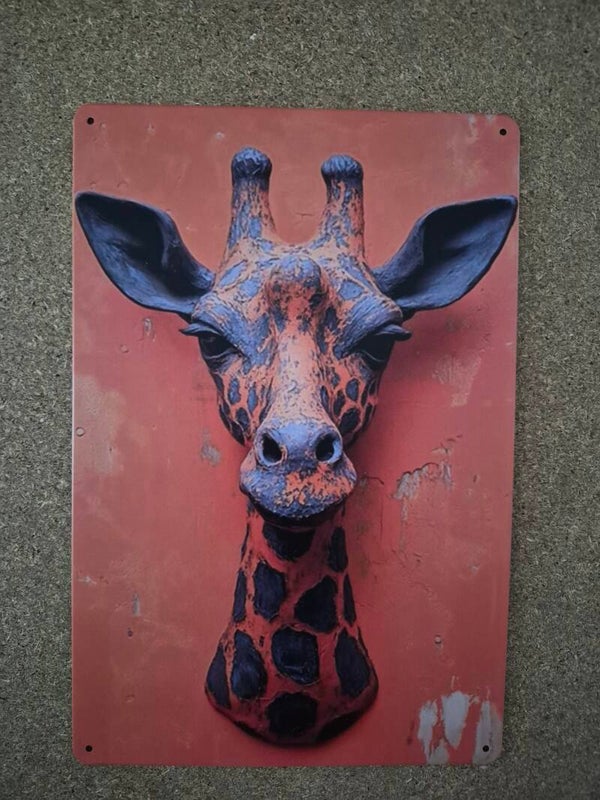 Plaque aluminium La girafe