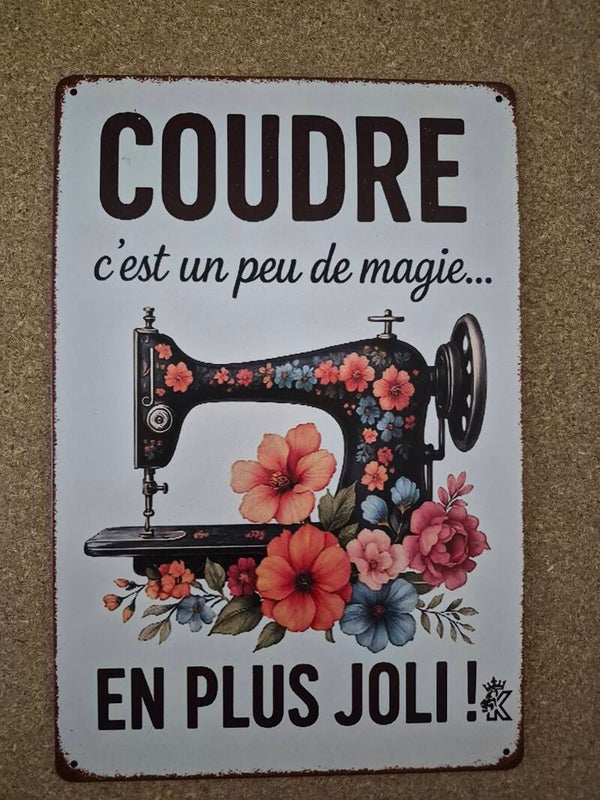 Plaque aluminium Coudre c'est un peu de magie...