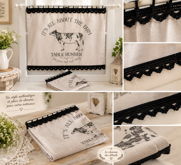 Brise bise/rideau effet store impression campagne