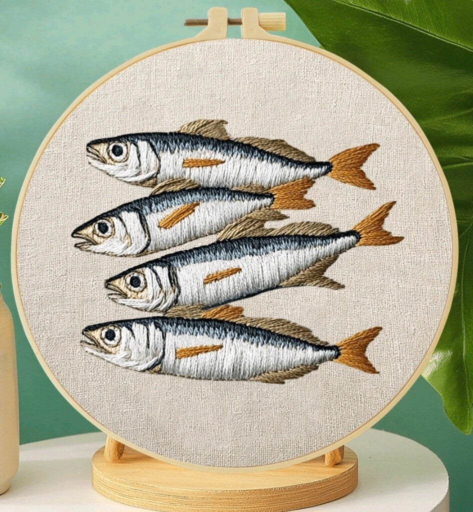 Kit à broder "Les sardines"