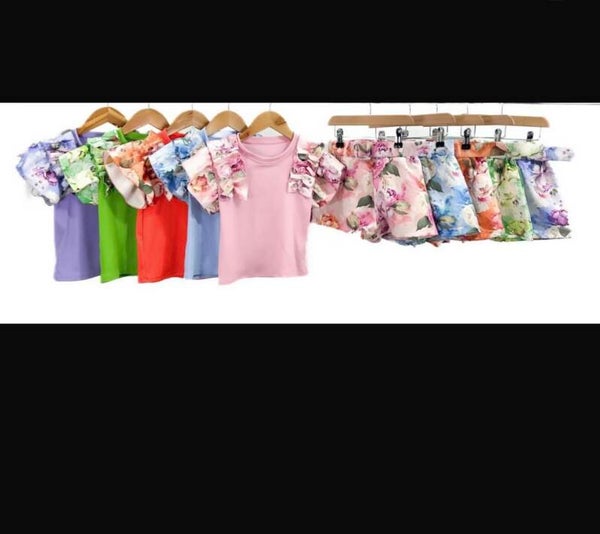 Matching flower ruffle sets