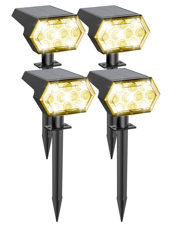 Kaxiida Upgrade Solar Lights Outdoor Warm White 4PACK
