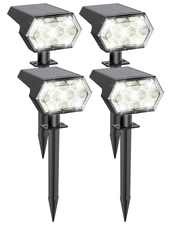 Kaxiida Upgrade Solar Lights Outdoor Cool White 4PACK