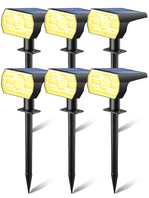 Kaxiida Solar Lights Outdoor Warm White 6PACK